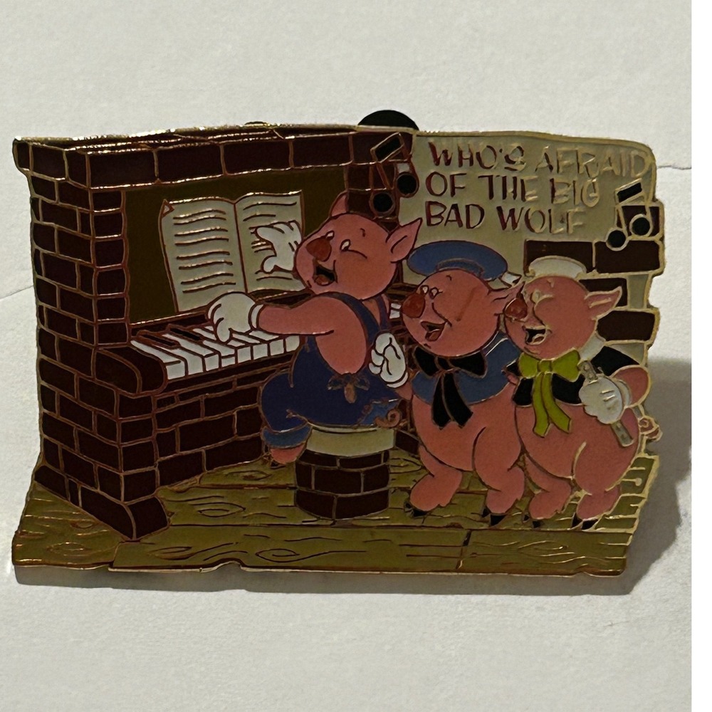 Disney Three Little Pigs Whos Afraid of the Big Bad Wolf Enamel Pin #4